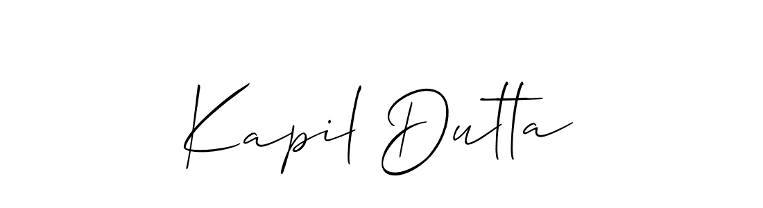 The best way (Allison_Script) to make a short signature is to pick only two or three words in your name. The name Kapil Dutta include a total of six letters. For converting this name. Kapil Dutta signature style 2 images and pictures png