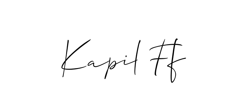 Create a beautiful signature design for name Kapil Ff. With this signature (Allison_Script) fonts, you can make a handwritten signature for free. Kapil Ff signature style 2 images and pictures png