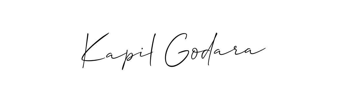 Make a beautiful signature design for name Kapil Godara. With this signature (Allison_Script) style, you can create a handwritten signature for free. Kapil Godara signature style 2 images and pictures png