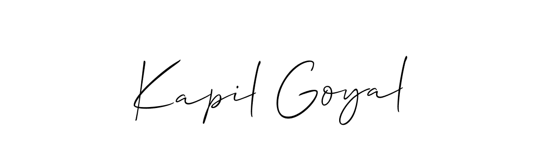 Also we have Kapil Goyal name is the best signature style. Create professional handwritten signature collection using Allison_Script autograph style. Kapil Goyal signature style 2 images and pictures png