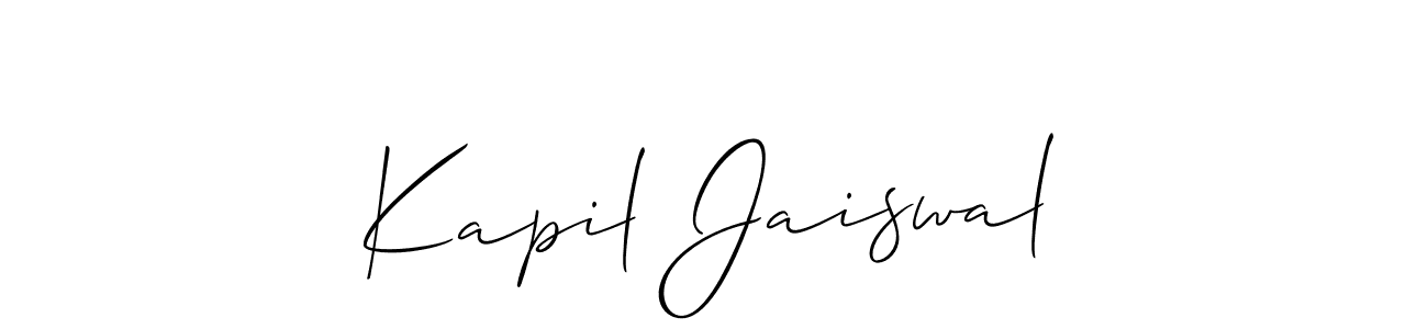 It looks lik you need a new signature style for name Kapil Jaiswal. Design unique handwritten (Allison_Script) signature with our free signature maker in just a few clicks. Kapil Jaiswal signature style 2 images and pictures png