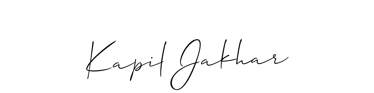 Use a signature maker to create a handwritten signature online. With this signature software, you can design (Allison_Script) your own signature for name Kapil Jakhar. Kapil Jakhar signature style 2 images and pictures png