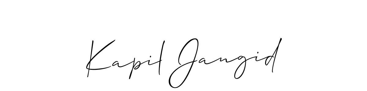 Make a short Kapil Jangid signature style. Manage your documents anywhere anytime using Allison_Script. Create and add eSignatures, submit forms, share and send files easily. Kapil Jangid signature style 2 images and pictures png