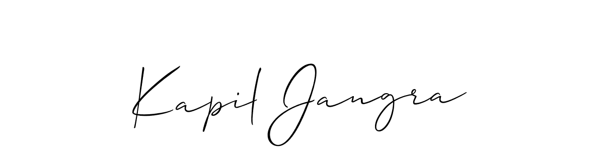 It looks lik you need a new signature style for name Kapil Jangra. Design unique handwritten (Allison_Script) signature with our free signature maker in just a few clicks. Kapil Jangra signature style 2 images and pictures png