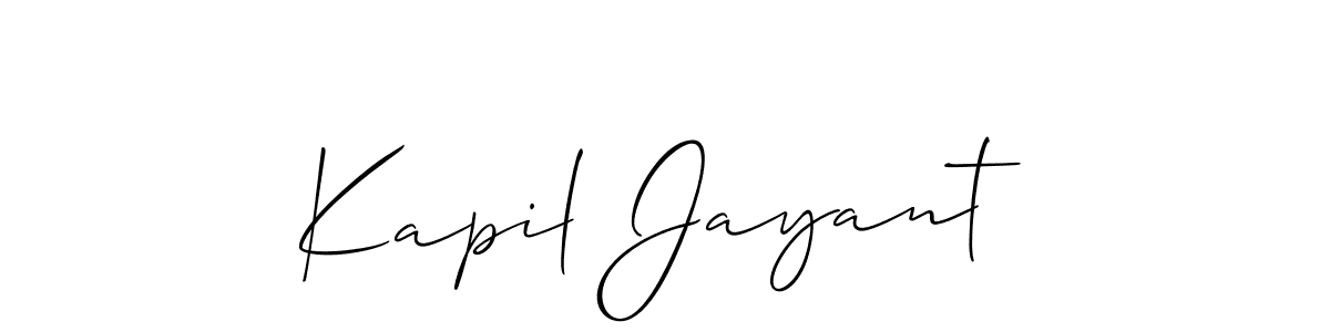 You should practise on your own different ways (Allison_Script) to write your name (Kapil Jayant) in signature. don't let someone else do it for you. Kapil Jayant signature style 2 images and pictures png