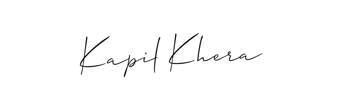 Use a signature maker to create a handwritten signature online. With this signature software, you can design (Allison_Script) your own signature for name Kapil Khera. Kapil Khera signature style 2 images and pictures png