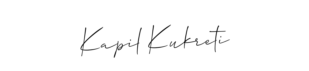 Make a short Kapil Kukreti signature style. Manage your documents anywhere anytime using Allison_Script. Create and add eSignatures, submit forms, share and send files easily. Kapil Kukreti signature style 2 images and pictures png
