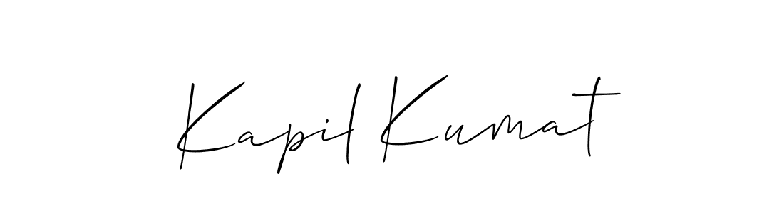 Make a short Kapil Kumat signature style. Manage your documents anywhere anytime using Allison_Script. Create and add eSignatures, submit forms, share and send files easily. Kapil Kumat signature style 2 images and pictures png