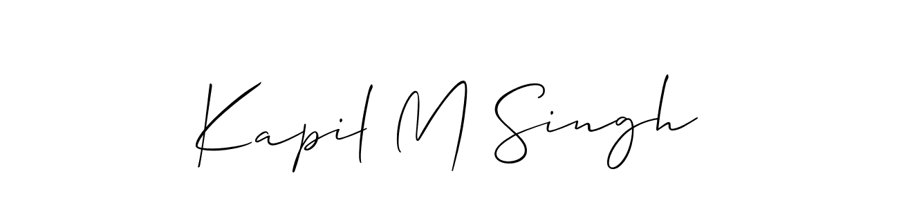 if you are searching for the best signature style for your name Kapil M Singh. so please give up your signature search. here we have designed multiple signature styles  using Allison_Script. Kapil M Singh signature style 2 images and pictures png