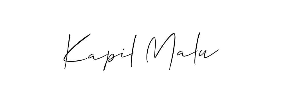 It looks lik you need a new signature style for name Kapil Malu. Design unique handwritten (Allison_Script) signature with our free signature maker in just a few clicks. Kapil Malu signature style 2 images and pictures png