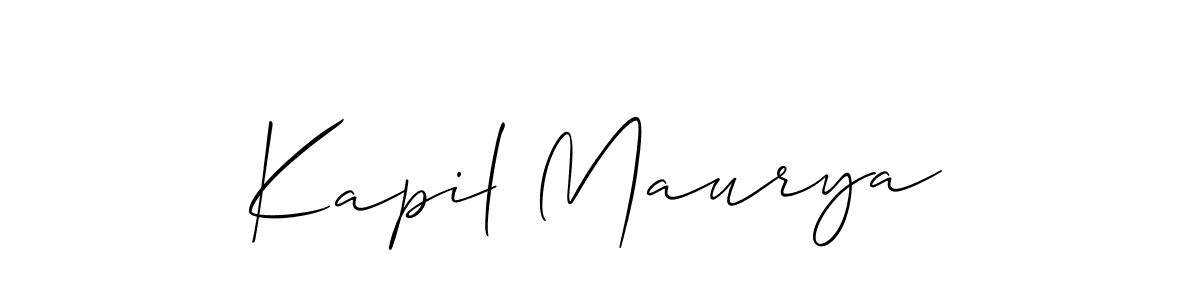 Make a beautiful signature design for name Kapil Maurya. With this signature (Allison_Script) style, you can create a handwritten signature for free. Kapil Maurya signature style 2 images and pictures png