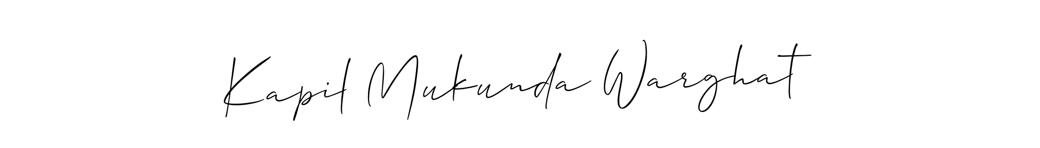 Also we have Kapil Mukunda Warghat name is the best signature style. Create professional handwritten signature collection using Allison_Script autograph style. Kapil Mukunda Warghat signature style 2 images and pictures png