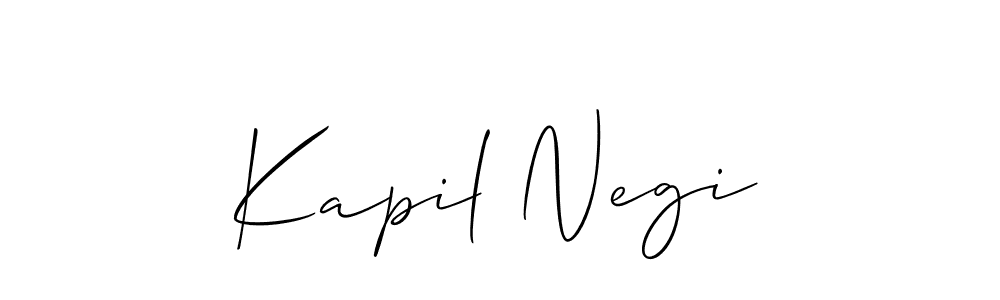 How to make Kapil Negi name signature. Use Allison_Script style for creating short signs online. This is the latest handwritten sign. Kapil Negi signature style 2 images and pictures png