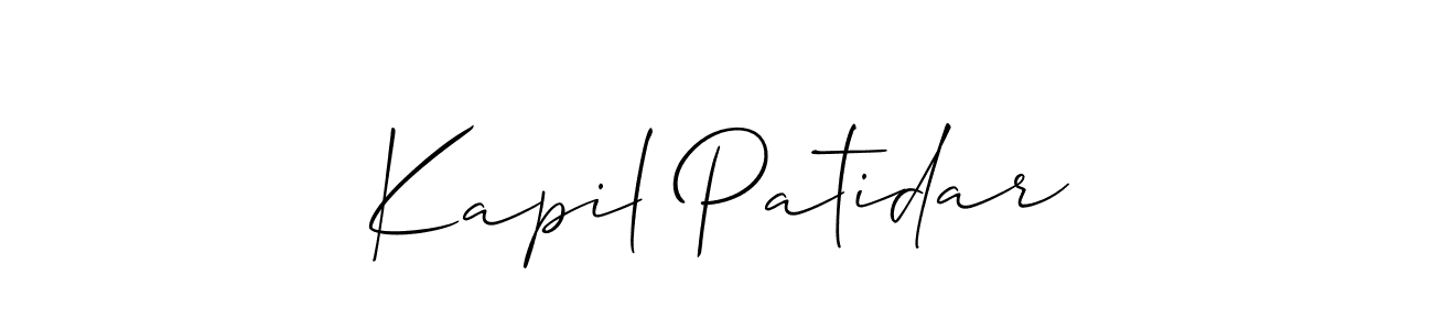 Use a signature maker to create a handwritten signature online. With this signature software, you can design (Allison_Script) your own signature for name Kapil Patidar. Kapil Patidar signature style 2 images and pictures png