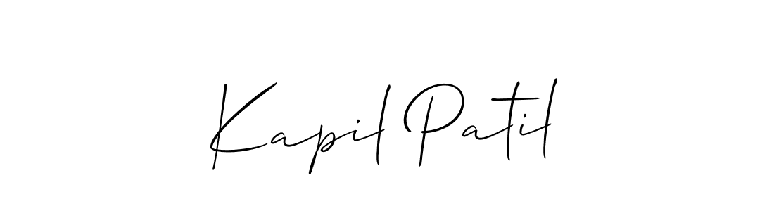 Make a beautiful signature design for name Kapil Patil. With this signature (Allison_Script) style, you can create a handwritten signature for free. Kapil Patil signature style 2 images and pictures png