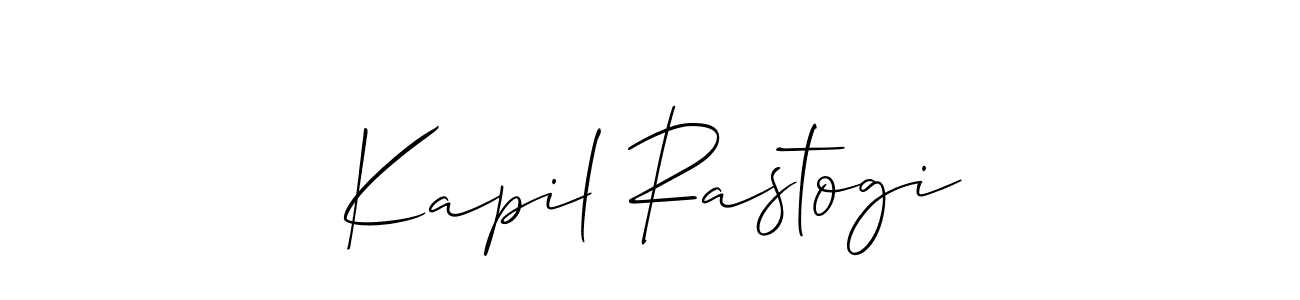 Allison_Script is a professional signature style that is perfect for those who want to add a touch of class to their signature. It is also a great choice for those who want to make their signature more unique. Get Kapil Rastogi name to fancy signature for free. Kapil Rastogi signature style 2 images and pictures png