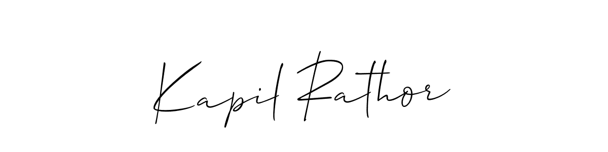 Create a beautiful signature design for name Kapil Rathor. With this signature (Allison_Script) fonts, you can make a handwritten signature for free. Kapil Rathor signature style 2 images and pictures png