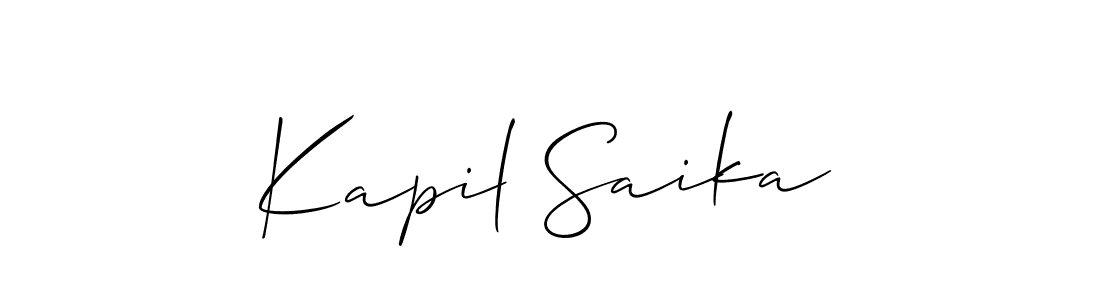 Use a signature maker to create a handwritten signature online. With this signature software, you can design (Allison_Script) your own signature for name Kapil Saika. Kapil Saika signature style 2 images and pictures png