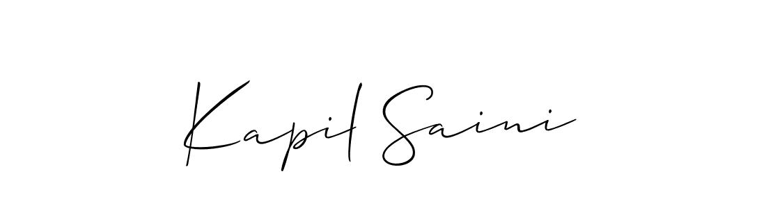 Make a short Kapil Saini signature style. Manage your documents anywhere anytime using Allison_Script. Create and add eSignatures, submit forms, share and send files easily. Kapil Saini signature style 2 images and pictures png