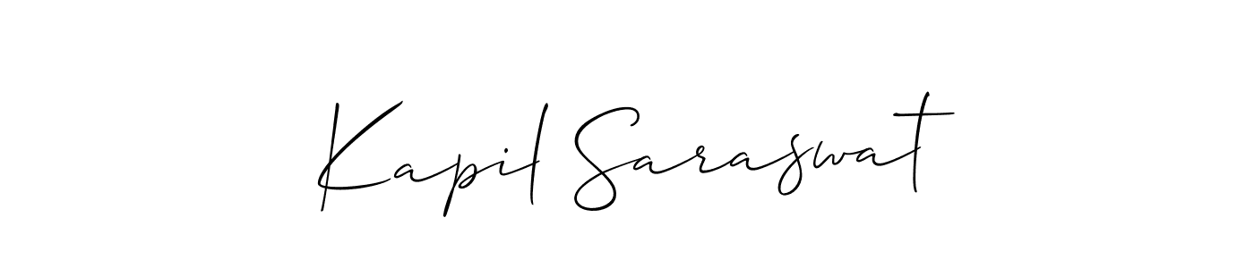 Also we have Kapil Saraswat name is the best signature style. Create professional handwritten signature collection using Allison_Script autograph style. Kapil Saraswat signature style 2 images and pictures png