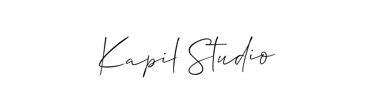 Create a beautiful signature design for name Kapil Studio. With this signature (Allison_Script) fonts, you can make a handwritten signature for free. Kapil Studio signature style 2 images and pictures png