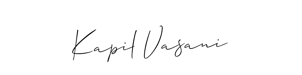 How to make Kapil Vasani name signature. Use Allison_Script style for creating short signs online. This is the latest handwritten sign. Kapil Vasani signature style 2 images and pictures png