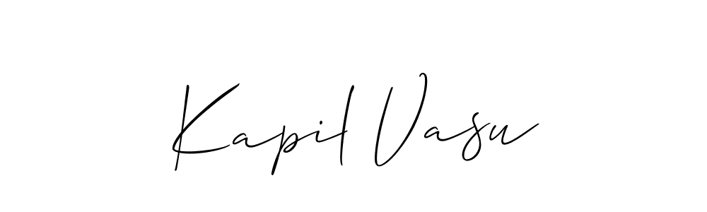 How to make Kapil Vasu name signature. Use Allison_Script style for creating short signs online. This is the latest handwritten sign. Kapil Vasu signature style 2 images and pictures png