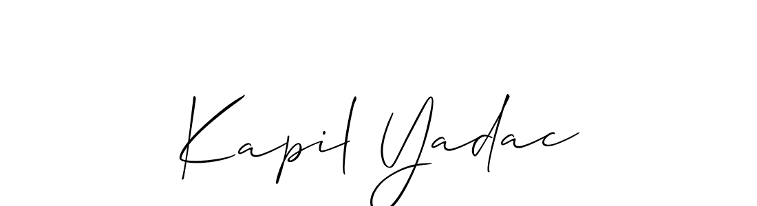 Use a signature maker to create a handwritten signature online. With this signature software, you can design (Allison_Script) your own signature for name Kapil Yadac. Kapil Yadac signature style 2 images and pictures png