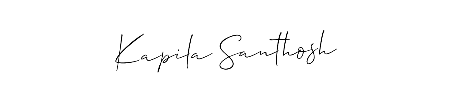 How to make Kapila Santhosh name signature. Use Allison_Script style for creating short signs online. This is the latest handwritten sign. Kapila Santhosh signature style 2 images and pictures png