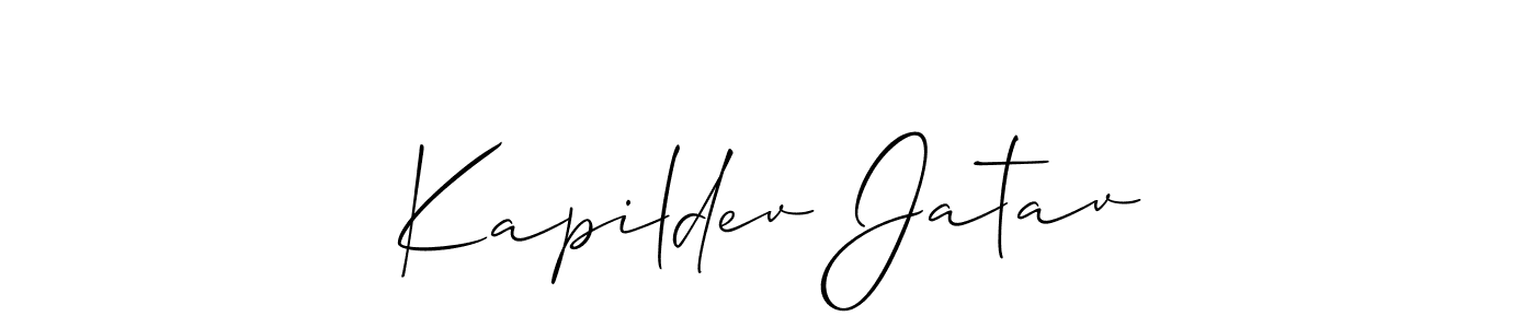 How to make Kapildev Jatav signature? Allison_Script is a professional autograph style. Create handwritten signature for Kapildev Jatav name. Kapildev Jatav signature style 2 images and pictures png