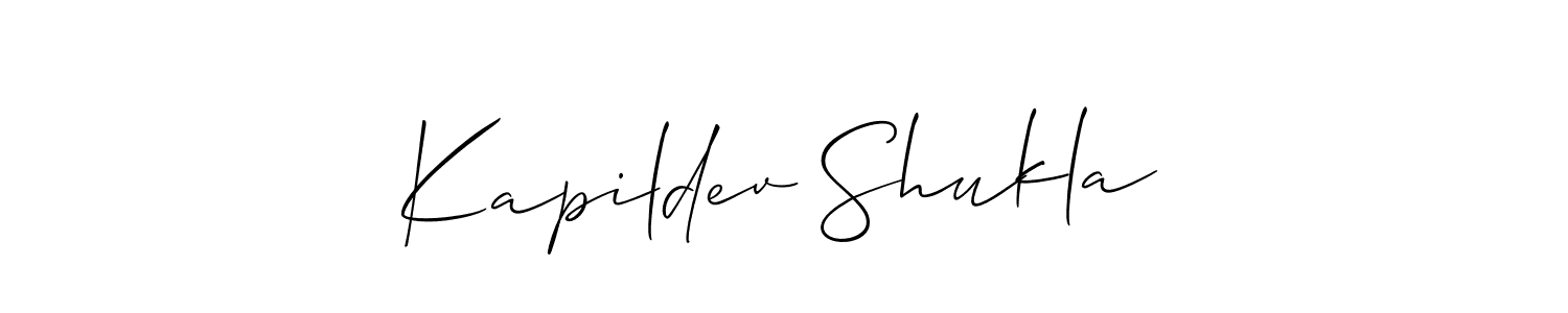 if you are searching for the best signature style for your name Kapildev Shukla. so please give up your signature search. here we have designed multiple signature styles  using Allison_Script. Kapildev Shukla signature style 2 images and pictures png