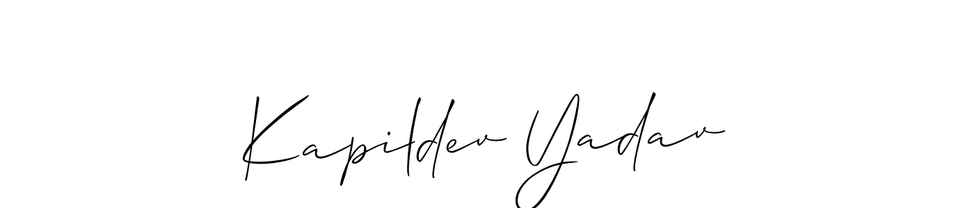 This is the best signature style for the Kapildev Yadav name. Also you like these signature font (Allison_Script). Mix name signature. Kapildev Yadav signature style 2 images and pictures png