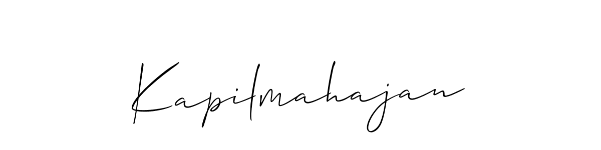 Use a signature maker to create a handwritten signature online. With this signature software, you can design (Allison_Script) your own signature for name Kapilmahajan. Kapilmahajan signature style 2 images and pictures png