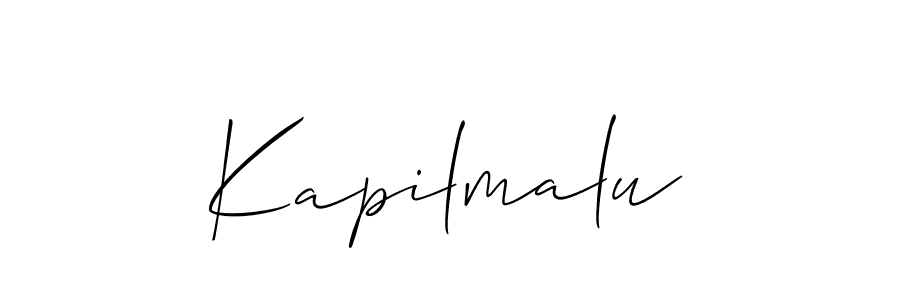 The best way (Allison_Script) to make a short signature is to pick only two or three words in your name. The name Kapilmalu include a total of six letters. For converting this name. Kapilmalu signature style 2 images and pictures png