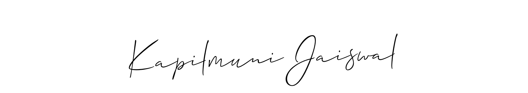 You should practise on your own different ways (Allison_Script) to write your name (Kapilmuni Jaiswal) in signature. don't let someone else do it for you. Kapilmuni Jaiswal signature style 2 images and pictures png