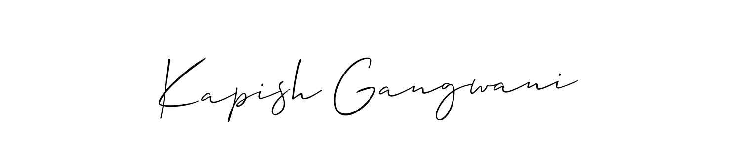 Design your own signature with our free online signature maker. With this signature software, you can create a handwritten (Allison_Script) signature for name Kapish Gangwani. Kapish Gangwani signature style 2 images and pictures png