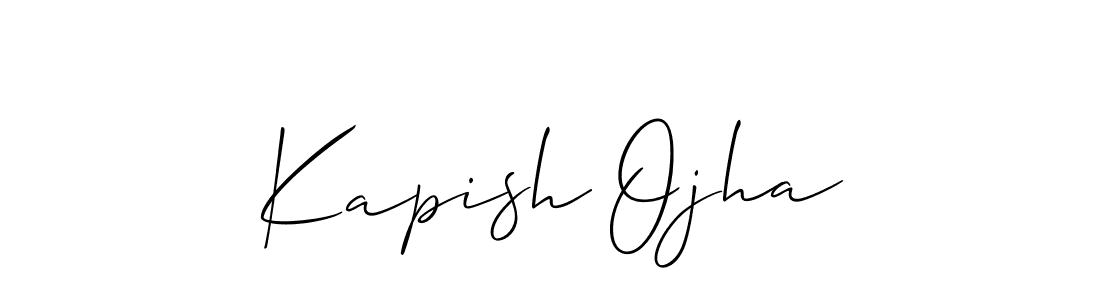 Allison_Script is a professional signature style that is perfect for those who want to add a touch of class to their signature. It is also a great choice for those who want to make their signature more unique. Get Kapish Ojha name to fancy signature for free. Kapish Ojha signature style 2 images and pictures png