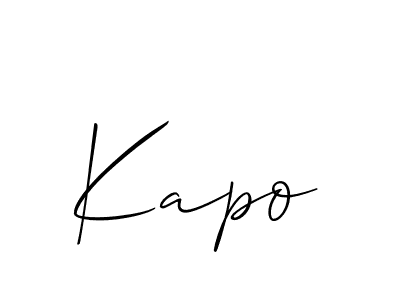 How to Draw Kapo signature style? Allison_Script is a latest design signature styles for name Kapo. Kapo signature style 2 images and pictures png