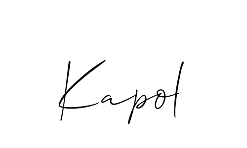 It looks lik you need a new signature style for name Kapol. Design unique handwritten (Allison_Script) signature with our free signature maker in just a few clicks. Kapol signature style 2 images and pictures png