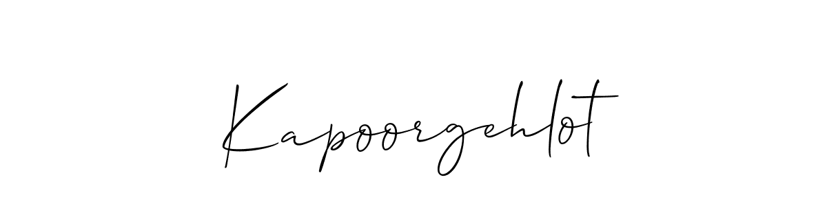 Design your own signature with our free online signature maker. With this signature software, you can create a handwritten (Allison_Script) signature for name Kapoorgehlot. Kapoorgehlot signature style 2 images and pictures png