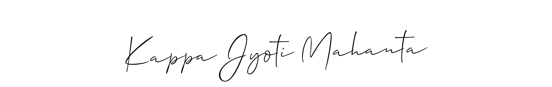 Create a beautiful signature design for name Kappa Jyoti Mahanta. With this signature (Allison_Script) fonts, you can make a handwritten signature for free. Kappa Jyoti Mahanta signature style 2 images and pictures png