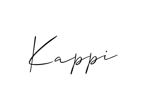 Design your own signature with our free online signature maker. With this signature software, you can create a handwritten (Allison_Script) signature for name Kappi. Kappi signature style 2 images and pictures png