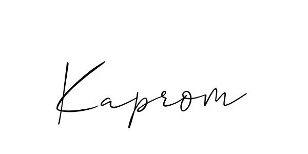 Create a beautiful signature design for name Kaprom. With this signature (Allison_Script) fonts, you can make a handwritten signature for free. Kaprom signature style 2 images and pictures png