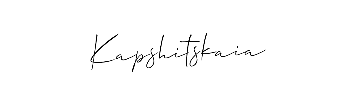 Create a beautiful signature design for name Kapshitskaia. With this signature (Allison_Script) fonts, you can make a handwritten signature for free. Kapshitskaia signature style 2 images and pictures png