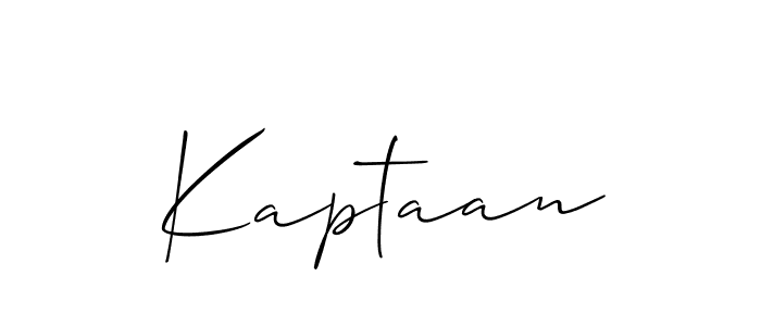 Create a beautiful signature design for name Kaptaan. With this signature (Allison_Script) fonts, you can make a handwritten signature for free. Kaptaan signature style 2 images and pictures png