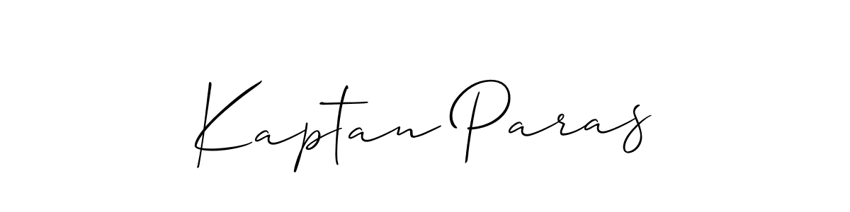 Also we have Kaptan Paras name is the best signature style. Create professional handwritten signature collection using Allison_Script autograph style. Kaptan Paras signature style 2 images and pictures png