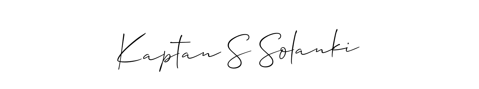 Use a signature maker to create a handwritten signature online. With this signature software, you can design (Allison_Script) your own signature for name Kaptan S Solanki. Kaptan S Solanki signature style 2 images and pictures png