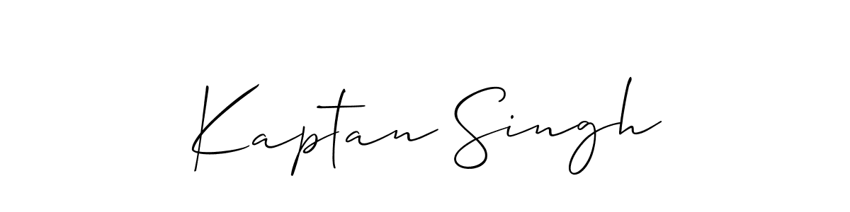 Make a beautiful signature design for name Kaptan Singh. With this signature (Allison_Script) style, you can create a handwritten signature for free. Kaptan Singh signature style 2 images and pictures png