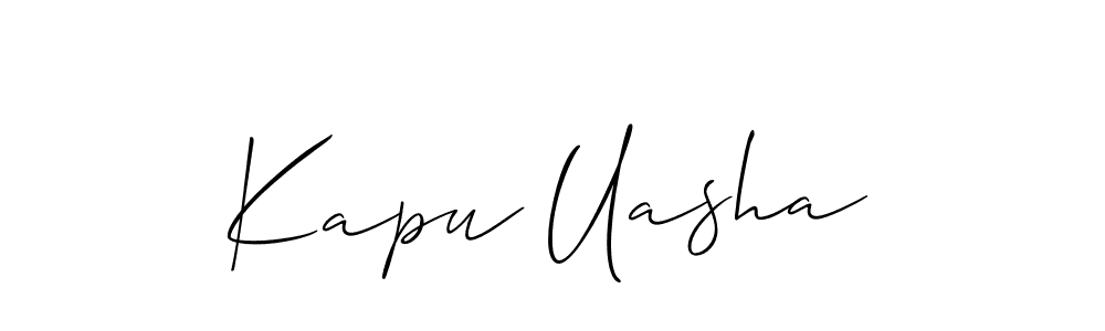 Design your own signature with our free online signature maker. With this signature software, you can create a handwritten (Allison_Script) signature for name Kapu Uasha. Kapu Uasha signature style 2 images and pictures png