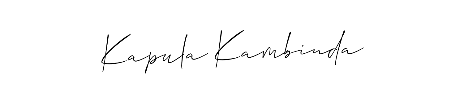 Also we have Kapula Kambinda name is the best signature style. Create professional handwritten signature collection using Allison_Script autograph style. Kapula Kambinda signature style 2 images and pictures png